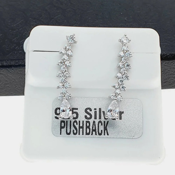 "925 sterling silver luxury CZ earrings for women/girls, Best for gift, RJUS2199 - Picture 6 of 8